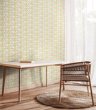 HWA1211W Meadow Stripe Peach & Duck Egg Wallpaper by Hoopla Walls