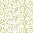 HWA1211W Meadow Stripe Peach & Duck Egg Wallpaper by Hoopla Walls