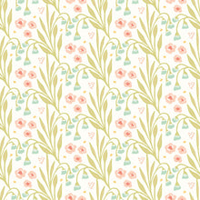 HWA1211W Meadow Stripe Peach & Duck Egg Wallpaper by Hoopla Walls