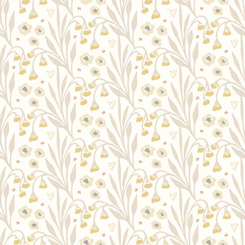 HWA1212W Meadow Stripe Ochre & Stone Wallpaper by Hoopla Walls