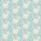 HWA1213W Meadow Stripe Seafoam & Coral Wallpaper by Hoopla Walls