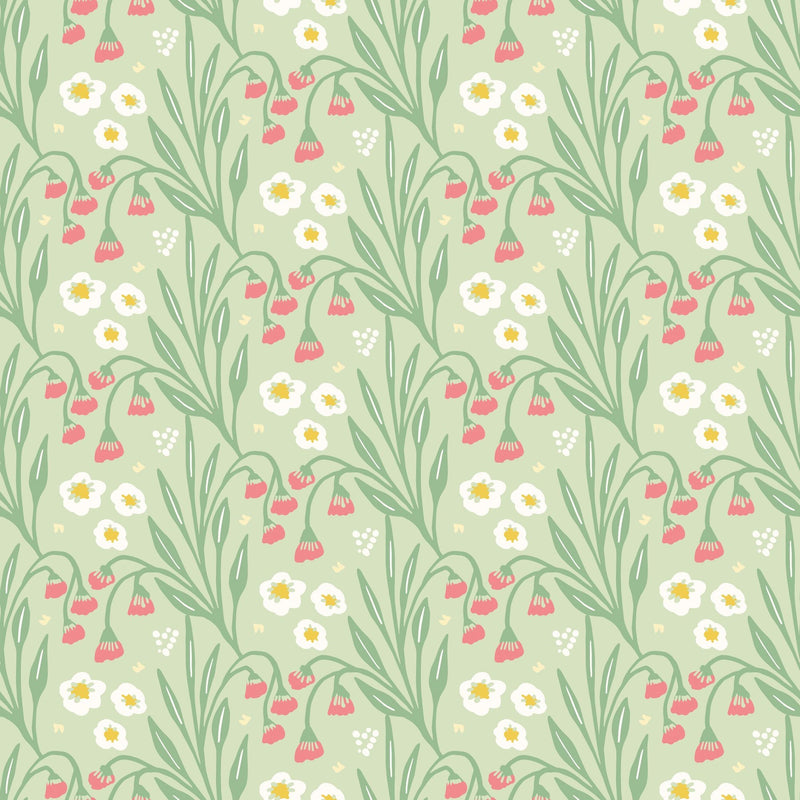 HWA1214W Meadow Stripe Pistachio Wallpaper by Hoopla Walls