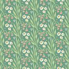 HWA1215W Meadow Stripe Leaf & Peony Wallpaper by Hoopla Walls