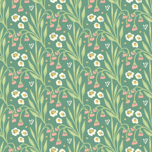HWA1215W Meadow Stripe Leaf & Peony Wallpaper by Hoopla Walls