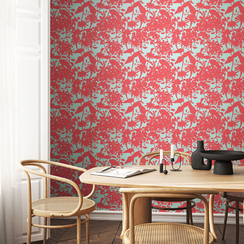 HWA1216W Summer Silhouette Coral Twist Wallpaper by Hoopla Walls