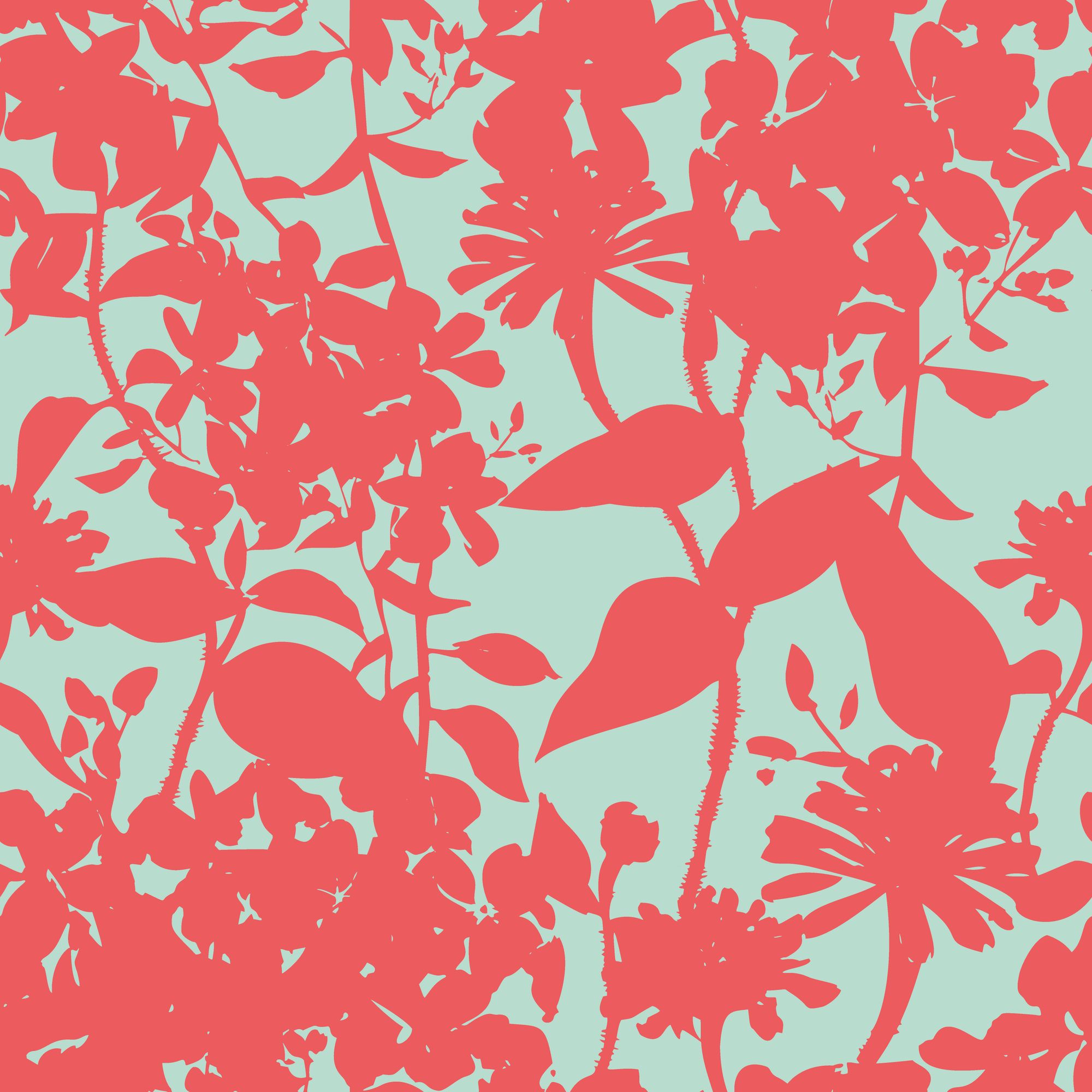 HWA1216W Summer Silhouette Coral Twist Wallpaper by Hoopla Walls