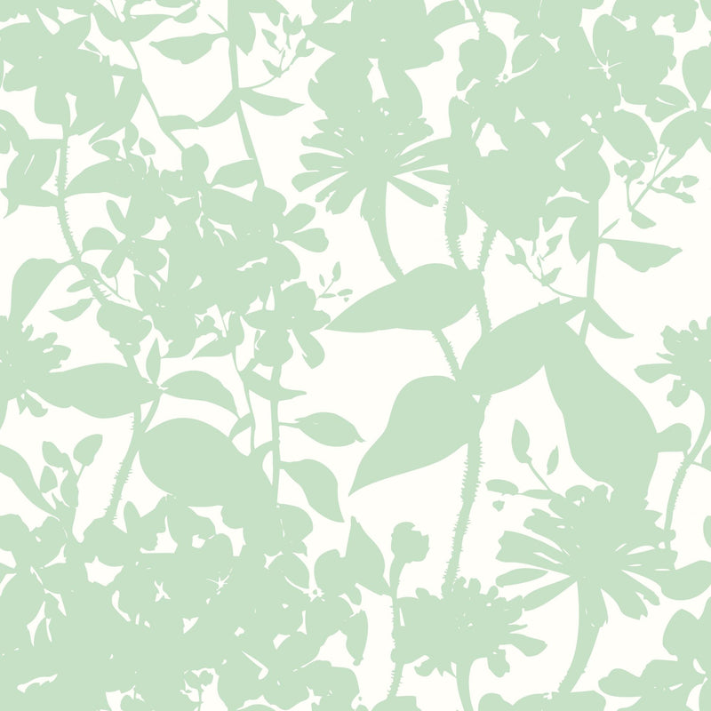 HWA1218W Summer Silhouette Mint Wallpaper by Hoopla Walls