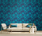 HWA1222W Summer Silhouette Ink & Teal Wallpaper by Hoopla Walls