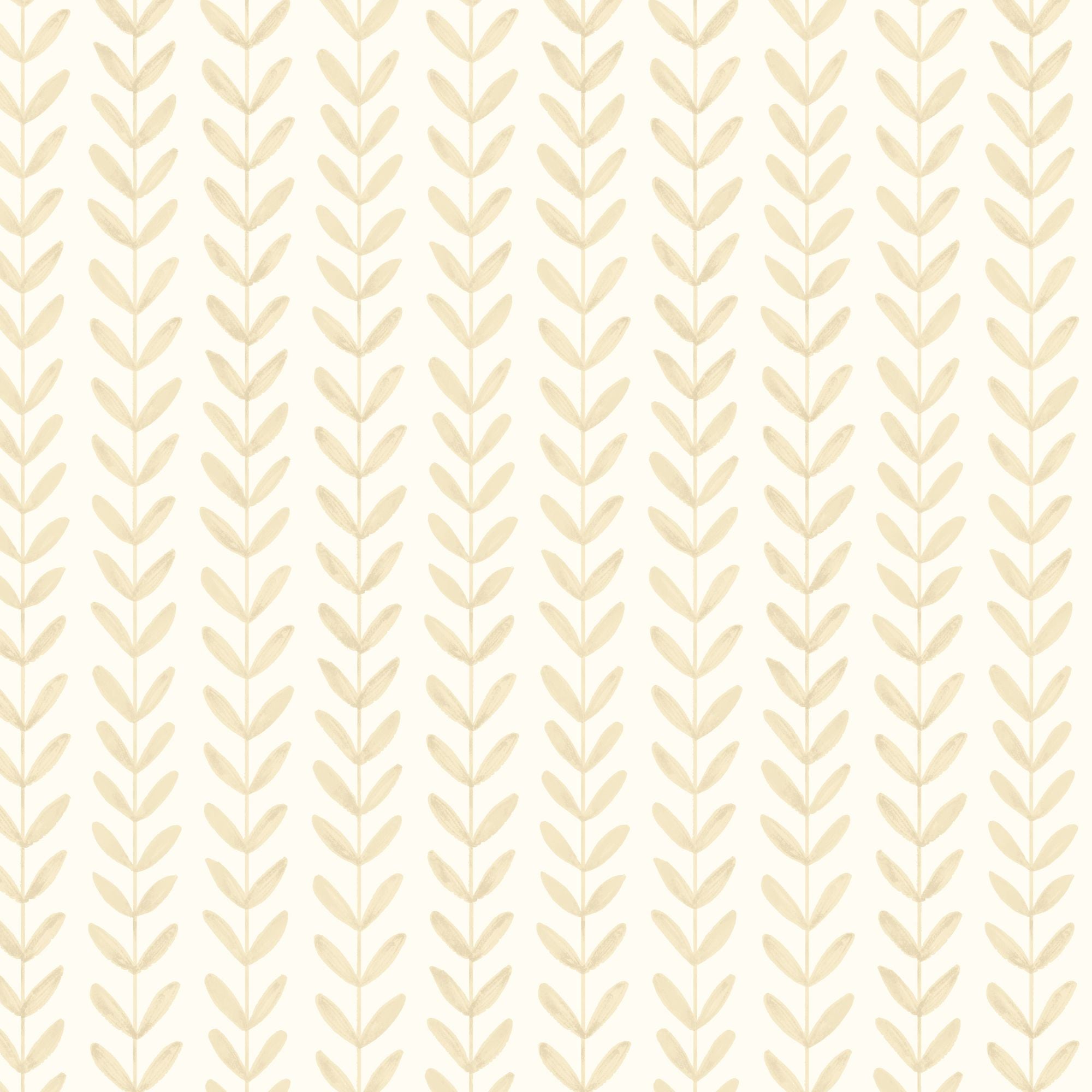HWA1224W Ditsy Leaf Stripe Hay Wallpaper by Hoopla Walls