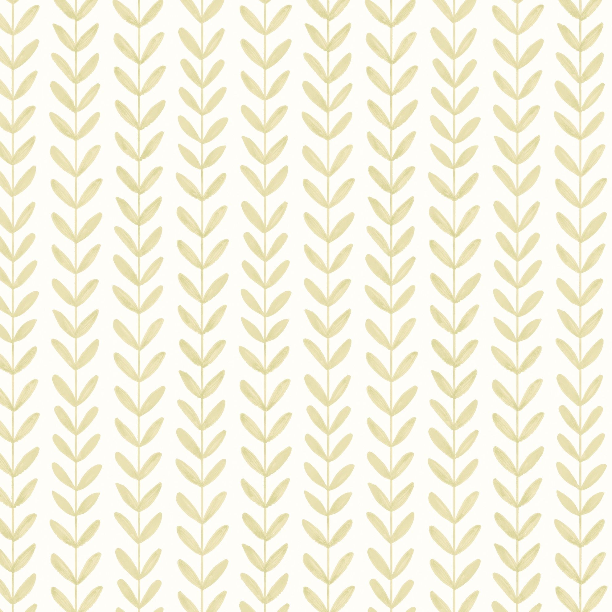 HWA1225W Ditsy Leaf Stripe Lichen Wallpaper by Hoopla Walls