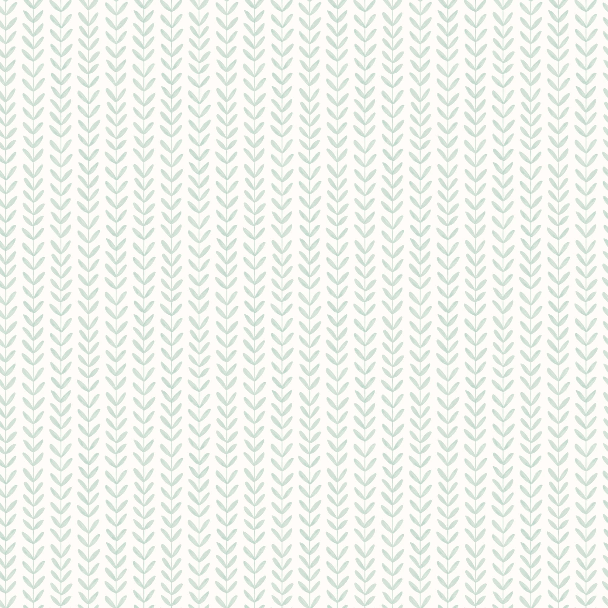 HWA1227W Ditsy Leaf Stripe Duck Egg Wallpaper by Hoopla Walls