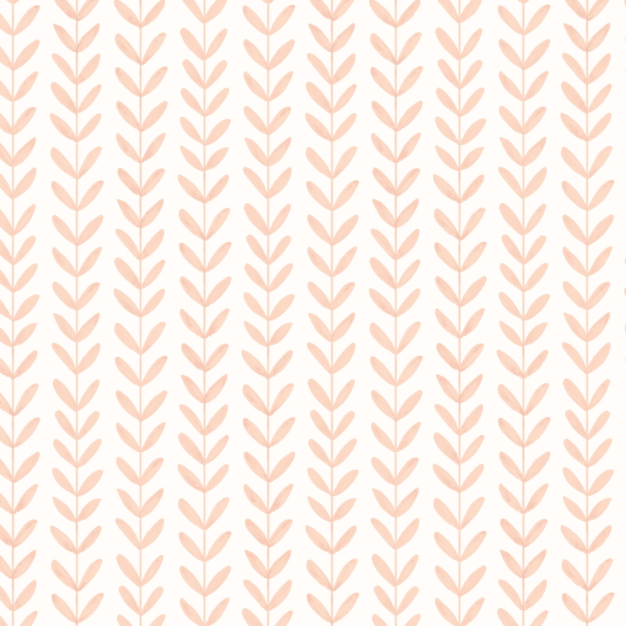 HWA1228W Ditsy Leaf Stripe Apricot Wallpaper by Hoopla Walls