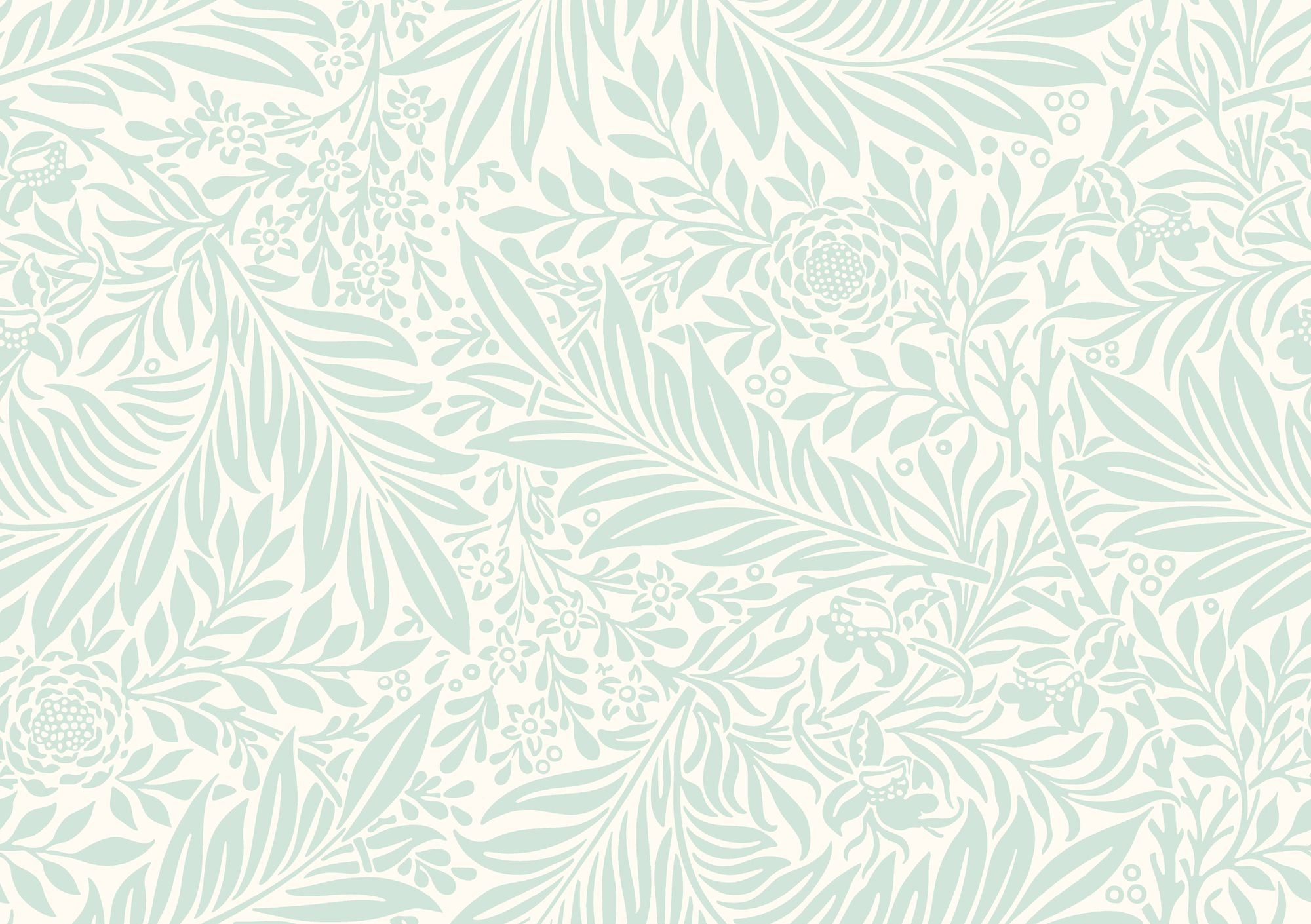 HWA1231W Leaf Vine Seafoam Wallpaper by Hoopla Walls