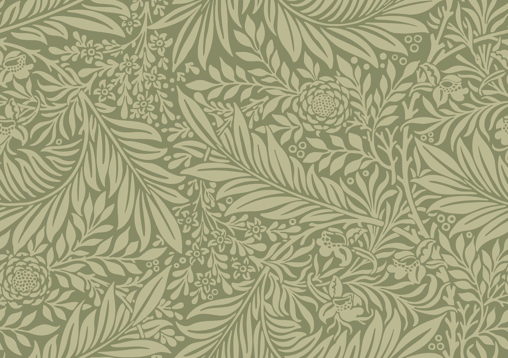 HWA1233W Leaf Vine Olivine Wallpaper by Hoopla Walls