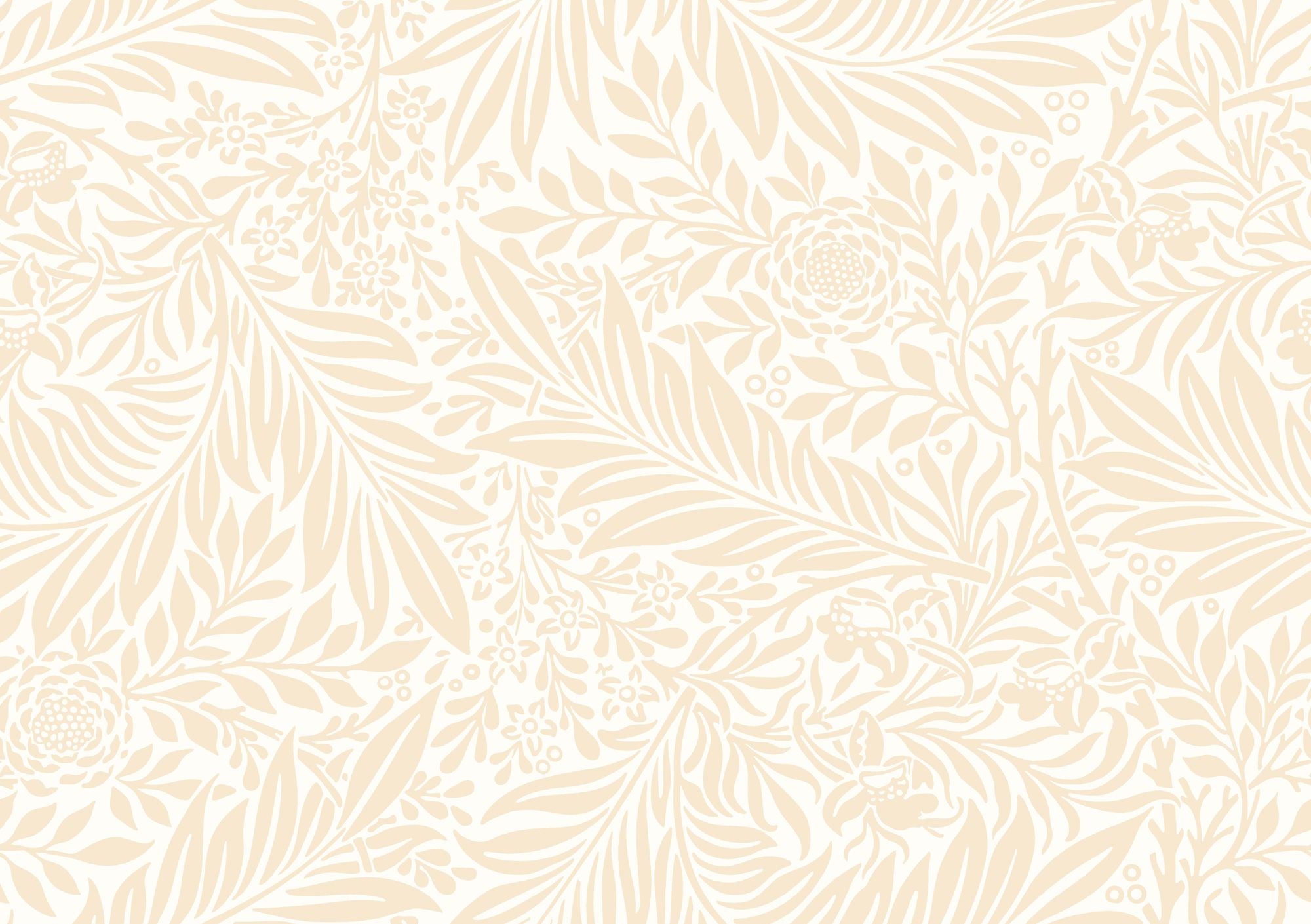 HWA1235W Leaf Vine Butter Wallpaper by Hoopla Walls