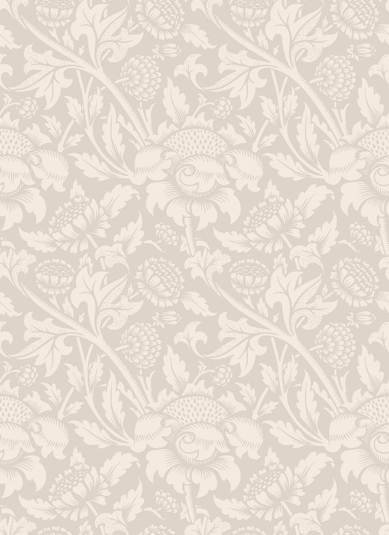 HWA1242W Damask Trail Stone Wallpaper by Hoopla Walls