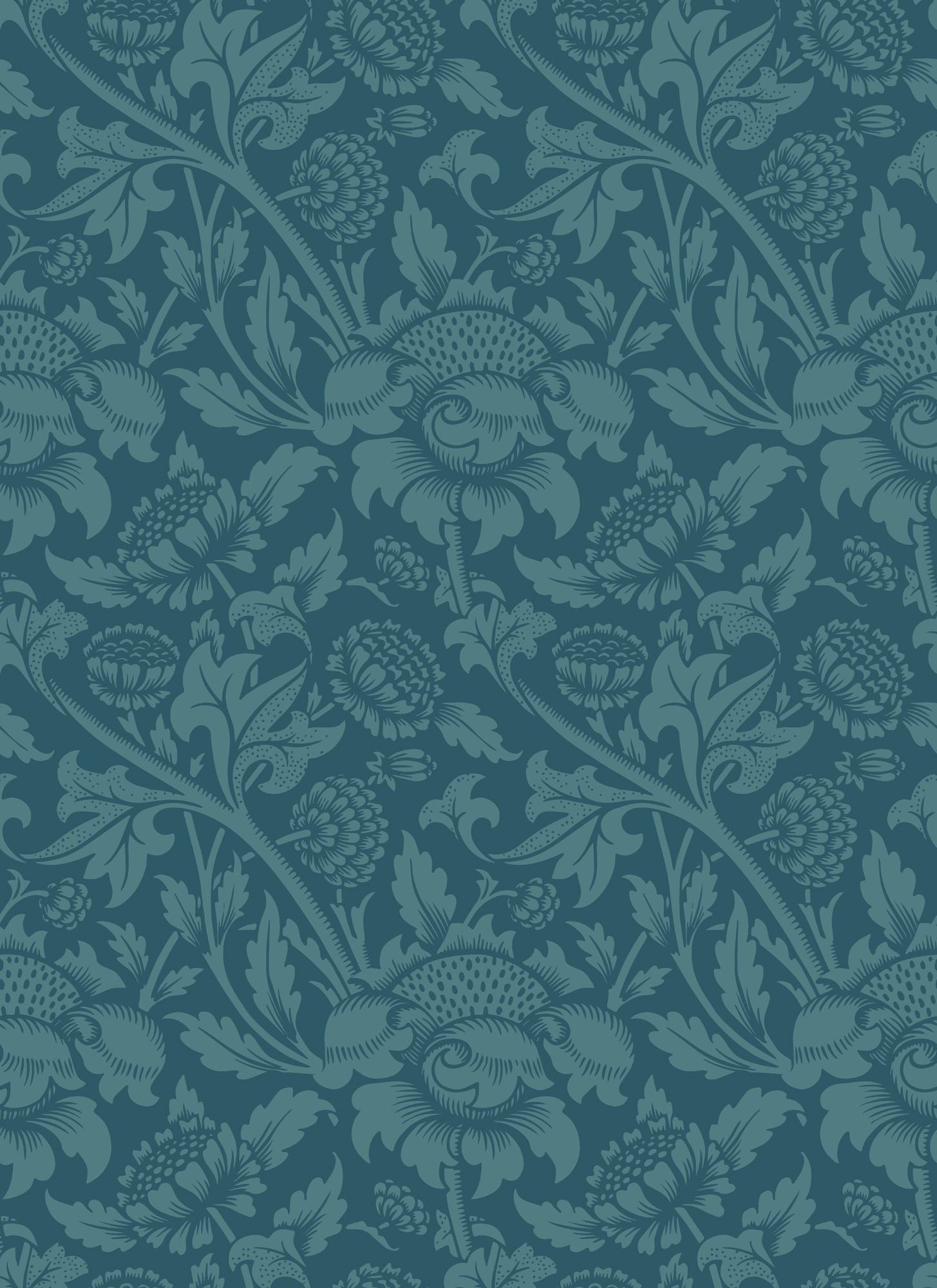 HWA1247W Damask Trail Rich Teal Wallpaper by Hoopla Walls