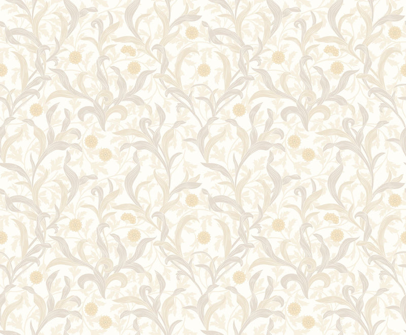 HWA1262W Floral Trail Stone Wallpaper by Hoopla Walls