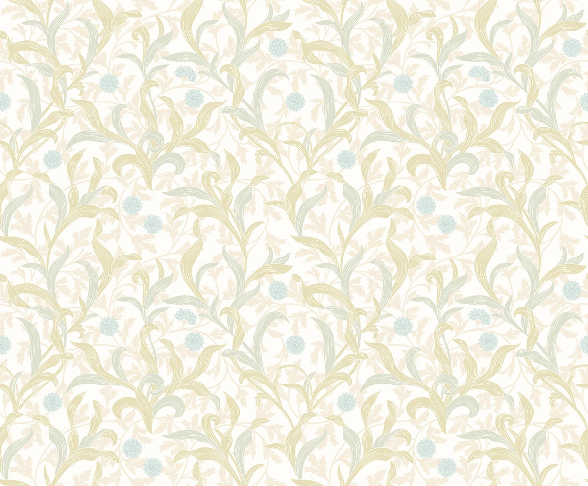 HWA1265W Floral Trail Sky & Apple Wallpaper by Hoopla Walls