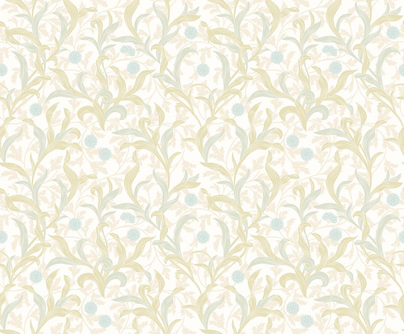 HWA1265W Floral Trail Sky & Apple Wallpaper by Hoopla Walls