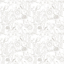 HWA1276W Animal Doodle Smoke Wallpaper by Hoopla Walls
