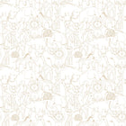 HWA1277W Animal Doodle Parchment Wallpaper by Hoopla Walls