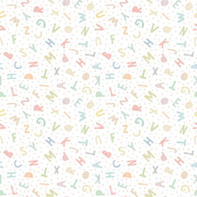 HWA1278W Alphabet Jumble Soft Sorbet Wallpaper by Hoopla Walls