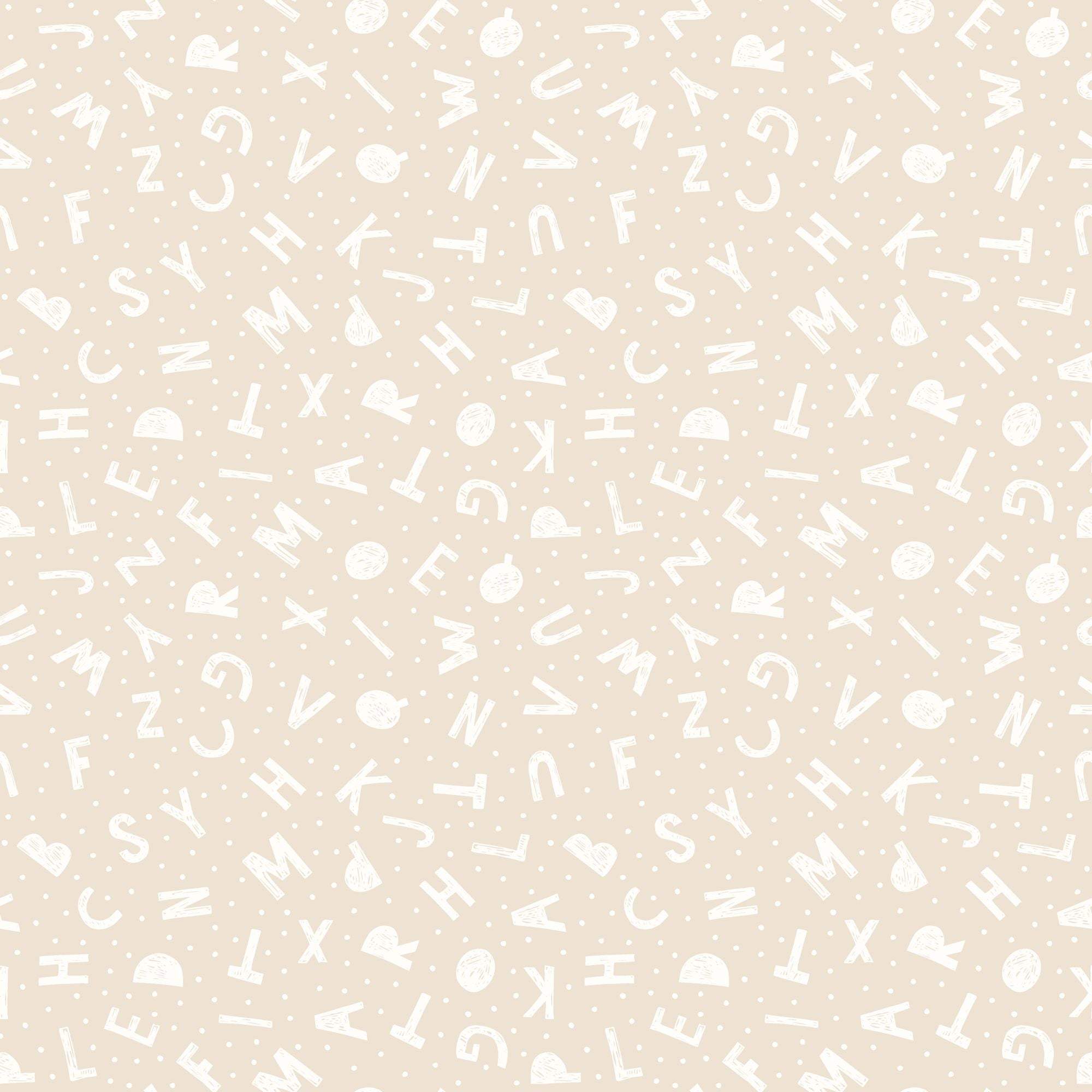 HWA1279W Alphabet Jumble Linen Wallpaper by Hoopla Walls