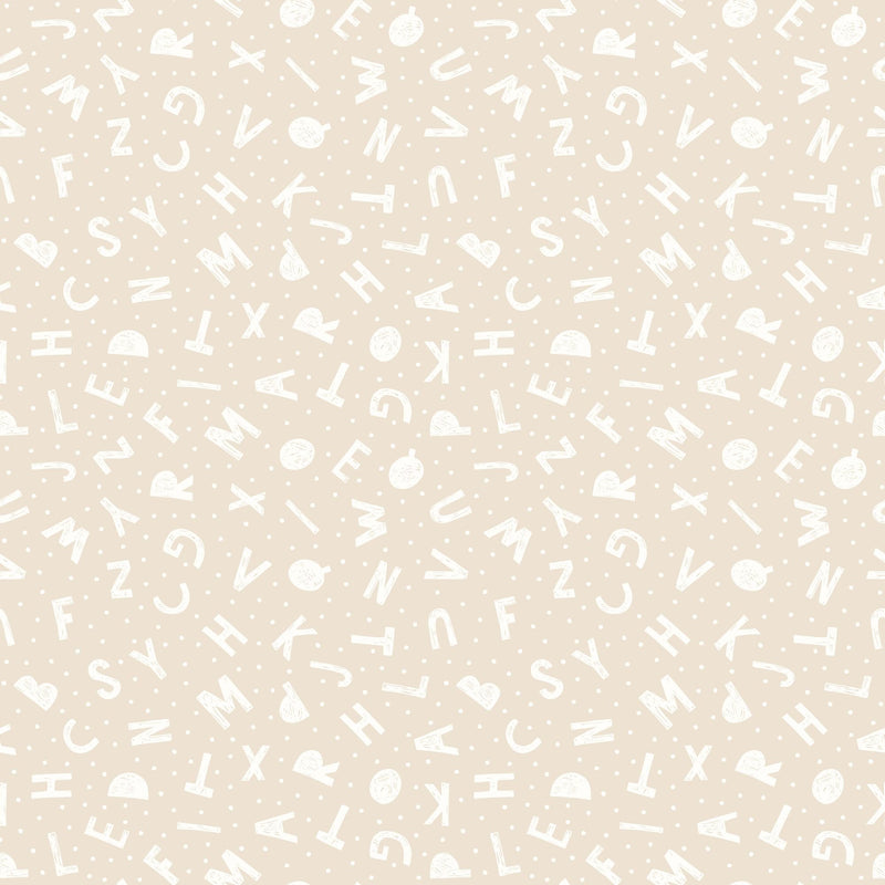 HWA1279W Alphabet Jumble Linen Wallpaper by Hoopla Walls
