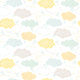 Fluffy Clouds Lemon Fizz Peekaboo Wallpaper by Hoopla Walls