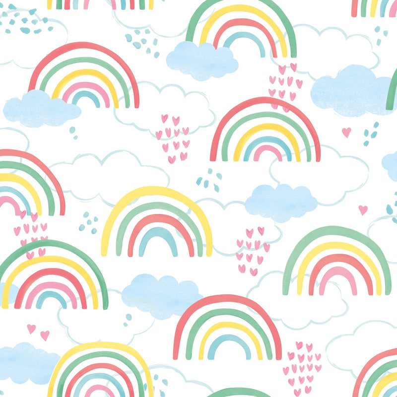 HWA1283W Rainbow Love Fruit Salad Wallpaper by Hoopla Walls