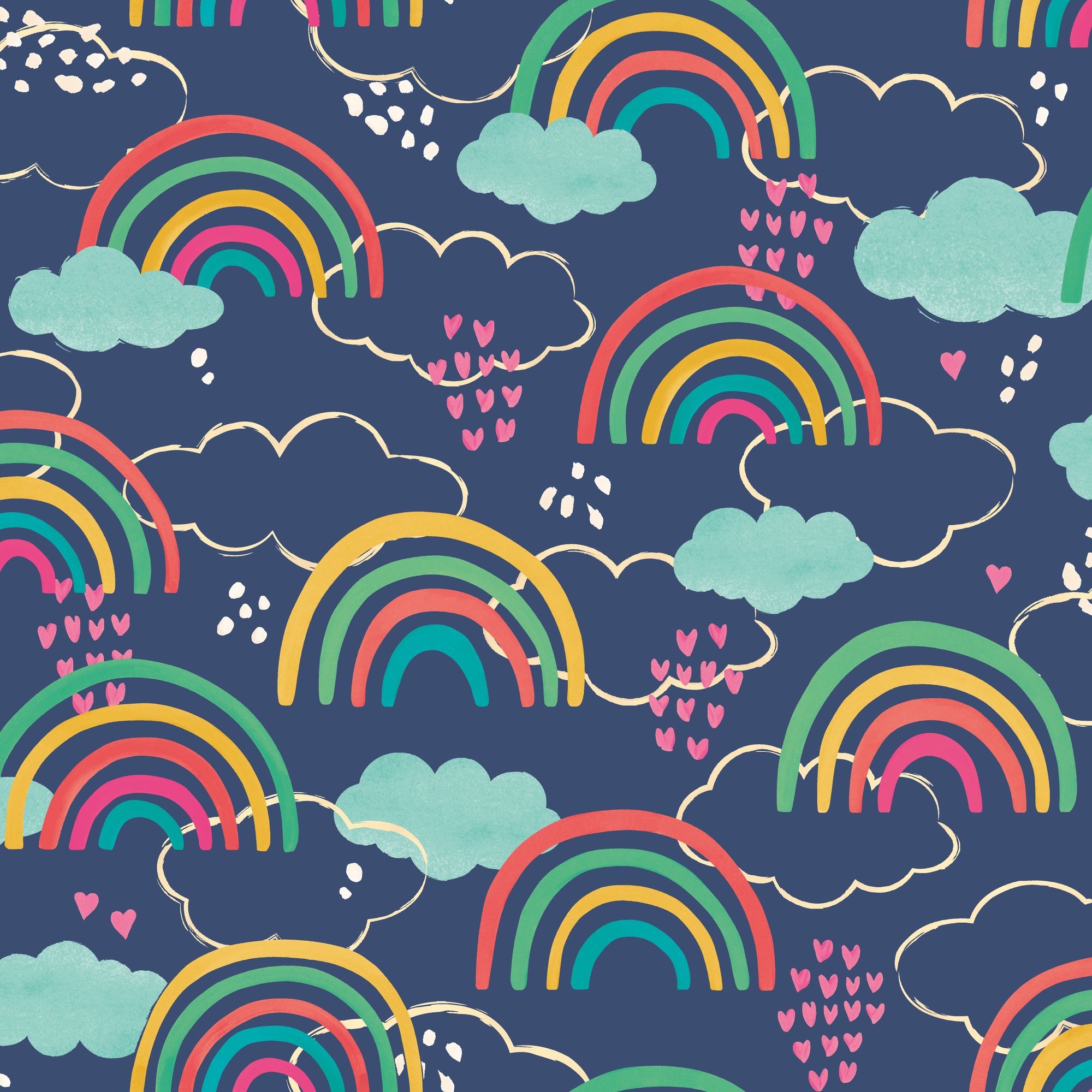 HWA1284W Rainbow Love Inky Mix Wallpaper by Hoopla Walls