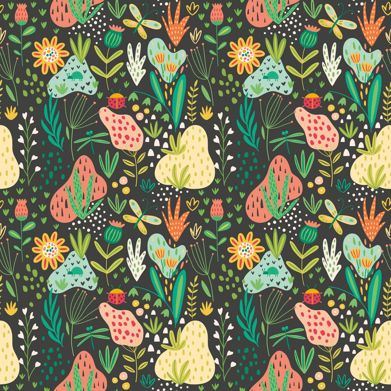 HWA1291W Bug Garden Marmalade Twist Wallpaper by Hoopla Walls