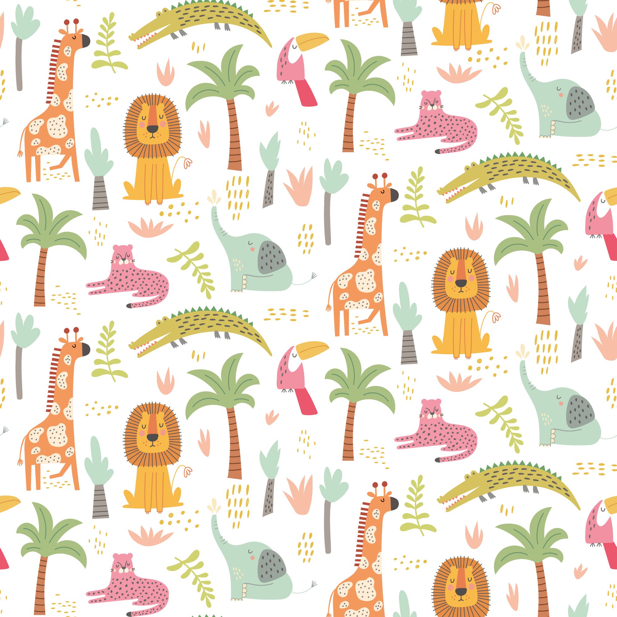 HWA1292W Safari Boogie Fruit Salad Wallpaper by Hoopla Walls