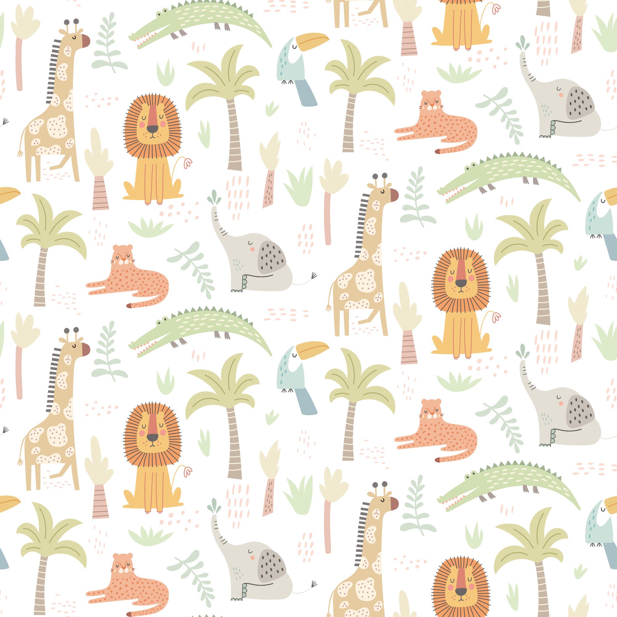 HWA1293W Safari Boogie Honey Mallow Wallpaper by Hoopla Walls