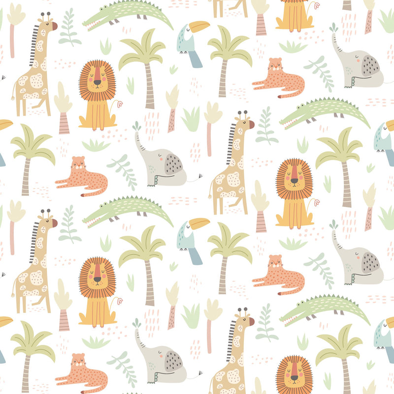 HWA1293W Safari Boogie Honey Mallow Wallpaper by Hoopla Walls