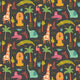Safari Boogie Rouge Twist Peekaboo Wallpaper by Hoopla Walls