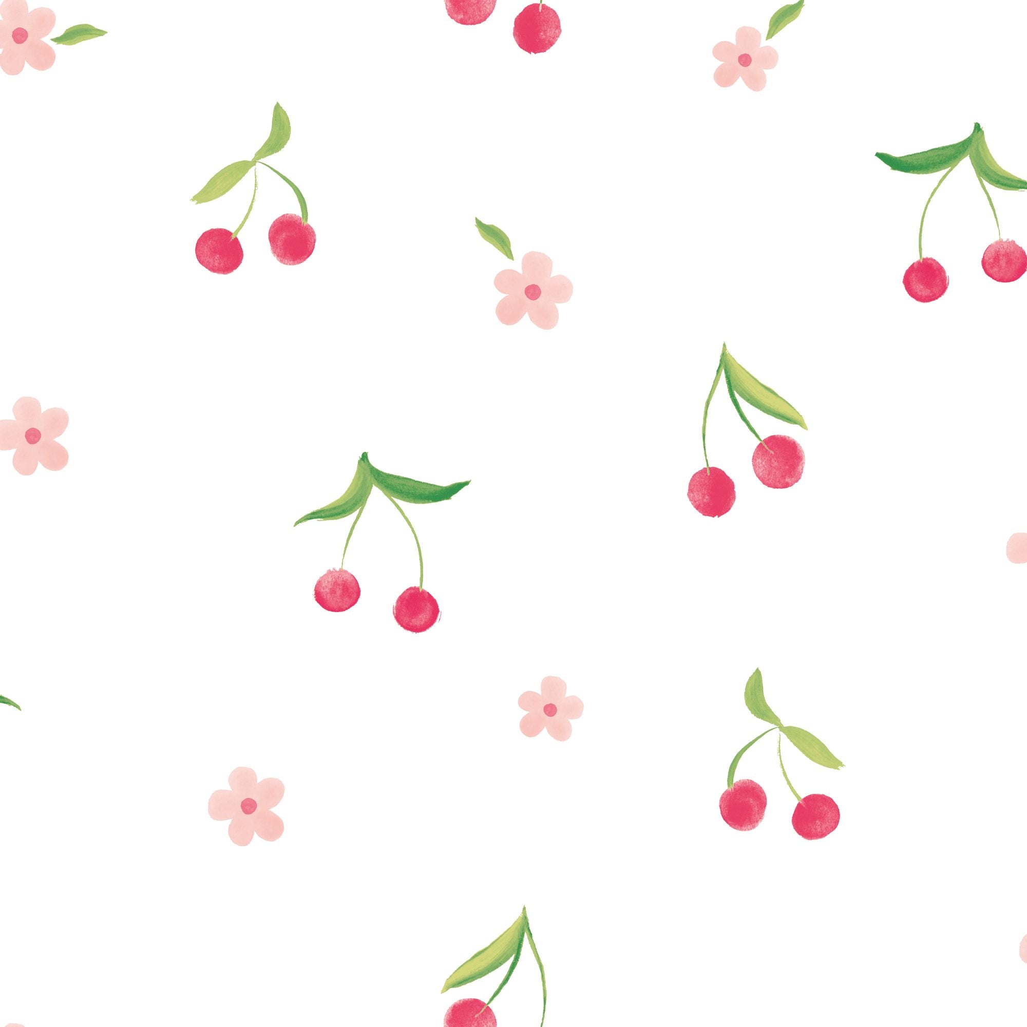 HWA1295W Cheery Cherries Rouge & Ice Wallpaper by Hoopla Walls