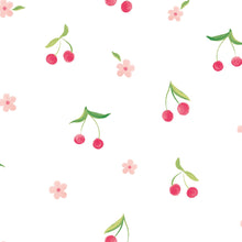 HWA1295W Cheery Cherries Rouge & Ice Wallpaper by Hoopla Walls