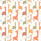 HWA1297W Giraffe Friends Ginger Spice Wallpaper by Hoopla Walls