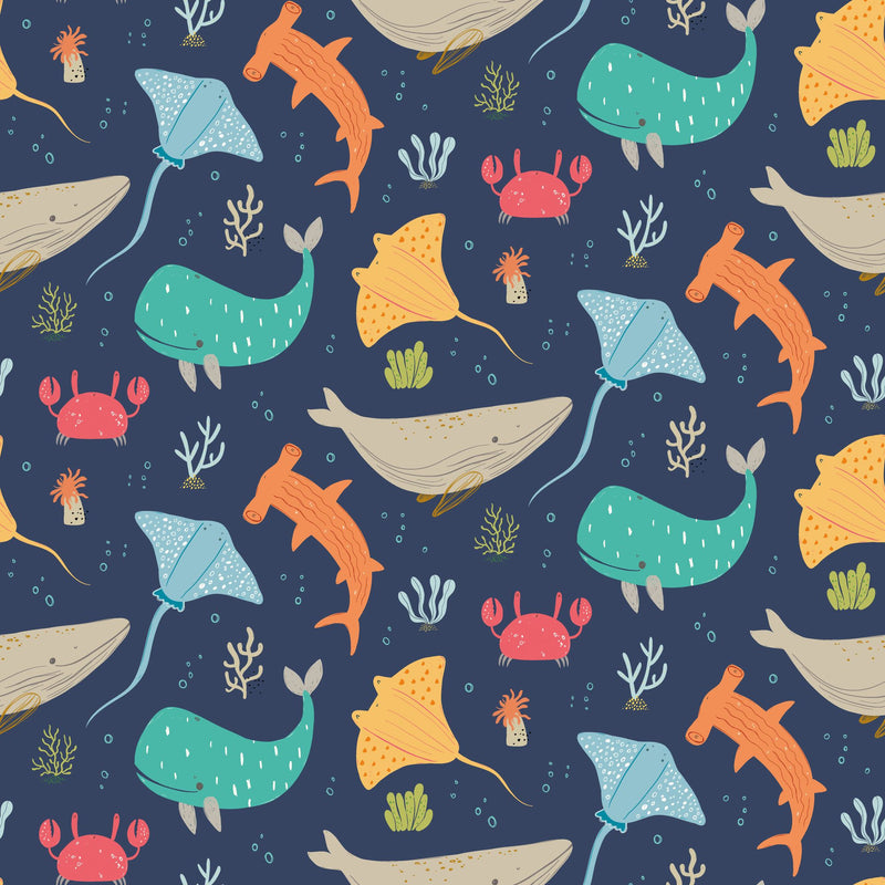 HWA1300W Ocean Adventure Inky Mix Wallpaper by Hoopla Walls