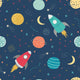 Lift Off! Ink & Scarlet Peekaboo Wallpaper by Hoopla Walls
