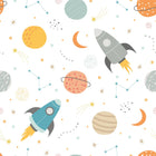 HWA1306W Lift Off! Ginger & Denim Wallpaper by Hoopla Walls