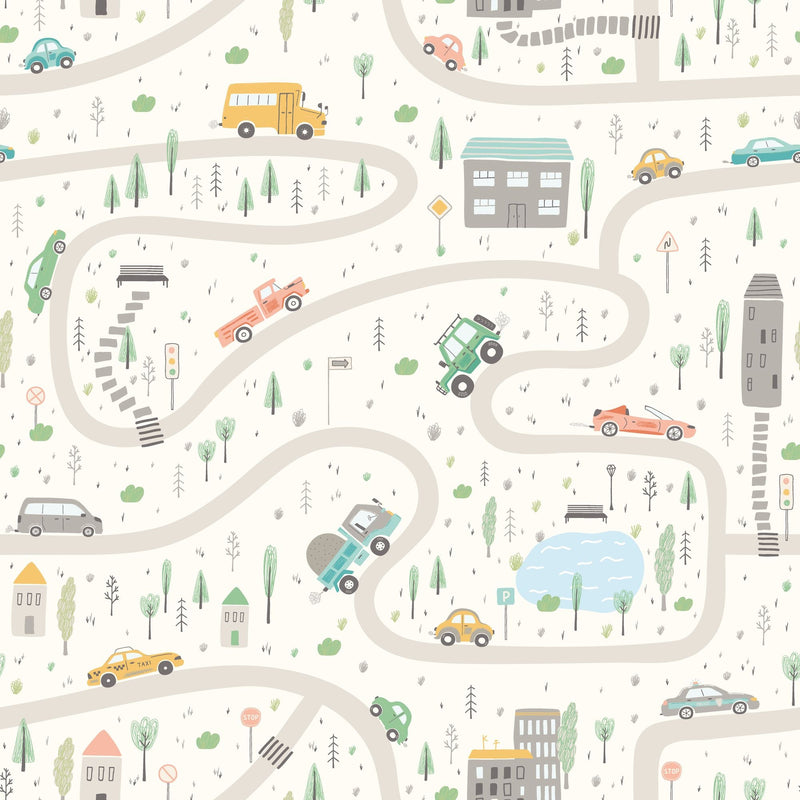 HWA1307W Road Trip Popcorn Wallpaper by Hoopla Walls