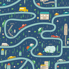 HWA1308W Road Trip Indigo Riot Wallpaper by Hoopla Walls