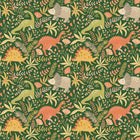 HWA1309W Jurassic Party Olive Jungle Wallpaper by Hoopla Walls