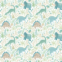 HWA1311W Jurassic Party Denim Mix Wallpaper by Hoopla Walls