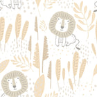 HWA1312W Happy Lion Honey Mallow Wallpaper by Hoopla Walls