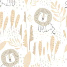HWA1312W Happy Lion Honey Mallow Wallpaper by Hoopla Walls