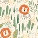 Happy Lion Ginger Peekaboo Wallpaper by Hoopla Walls